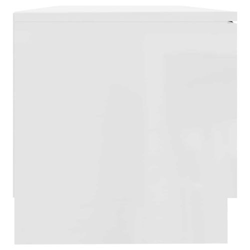 ТВ шкаф бял гланц 80x35x36,5 см инженерно дърво