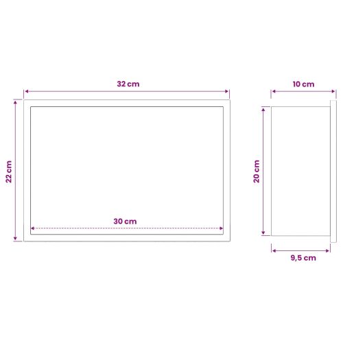 Нишата за душ Черно 30 x 20 x 9,5 см Неръждаема стомана