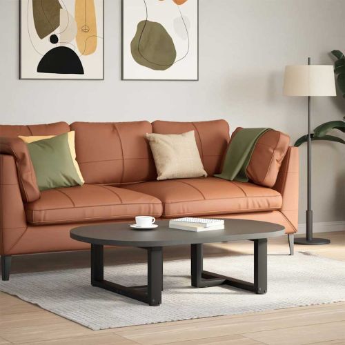Крака за масичка за кафе, Т-образни, 2 бр., черни, 70x25x(30-31) см, стомана