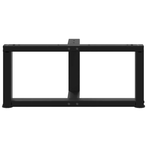Крака за масичка за кафе, Т-образни, 2 бр., черни, 70x25x(30-31) см, стомана
