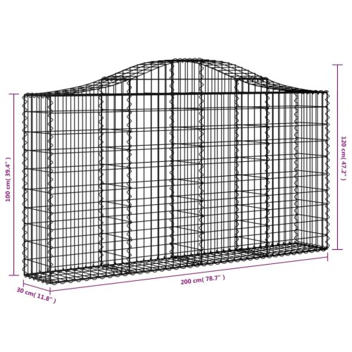 Габионни кошници арка 20 бр 200x30x100/120см поцинковано желязо
