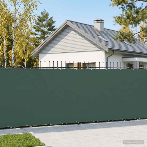 Прозорец за балкон 200 x 500 cm Тъкан с PU покритие Тъмнозелено