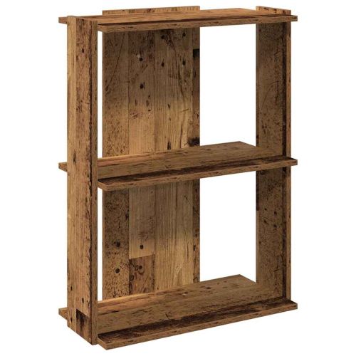 Библиотека 3 рафта старо дърво 60x30x80 см инженерно дърво