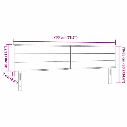 LED глава с LED ленти с таблото Тъмен сив 200 cm текстил