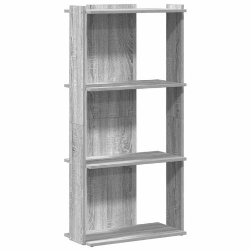 Библиотека 3 рафта сив сонома 60x30x120 см инженерно дърво
