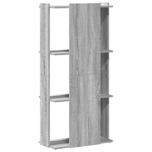 Библиотека 3 рафта сив сонома 60x30x120 см инженерно дърво