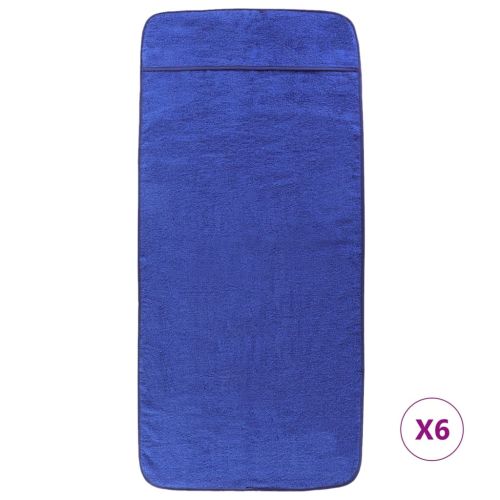 Плажни кърпи 6 бр кралско сини 60x135 см текстил 400 GSM