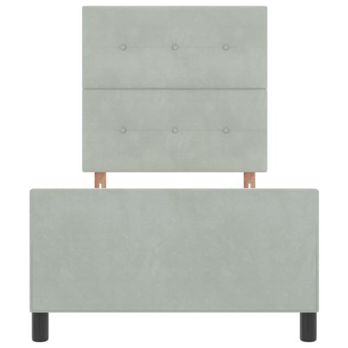 Легло с пружинирана основа Светлосиво 90 x 200 cm Кадифе