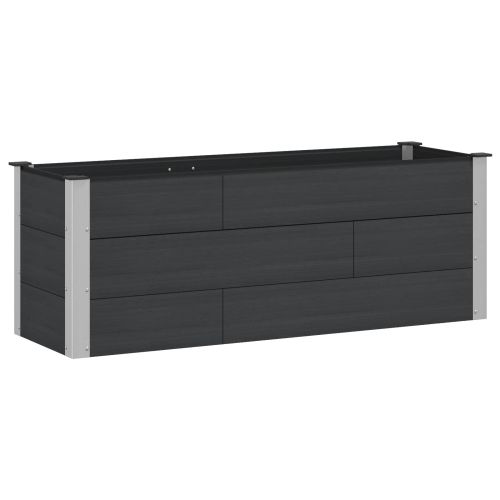Градинска повдигната леха Черно 150 x 50 x 54 cm WPC и алуминий