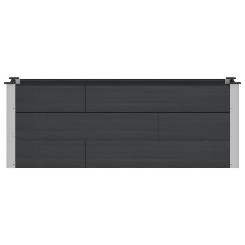 Градинска повдигната леха Черно 150 x 50 x 54 cm WPC и алуминий