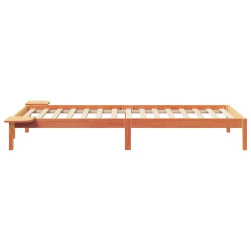 Легло с нощни шкафчета Кафяво с восъчно покритие 80 x 210 cm