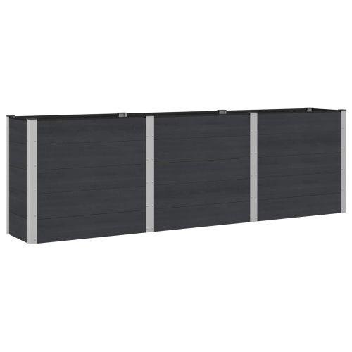 Градинска повдигната леха Черно 300 x 50 x 91 cm WPC и алуминий