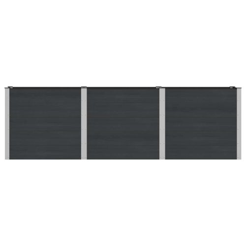 Градинска повдигната леха Черно 300 x 50 x 91 cm WPC и алуминий