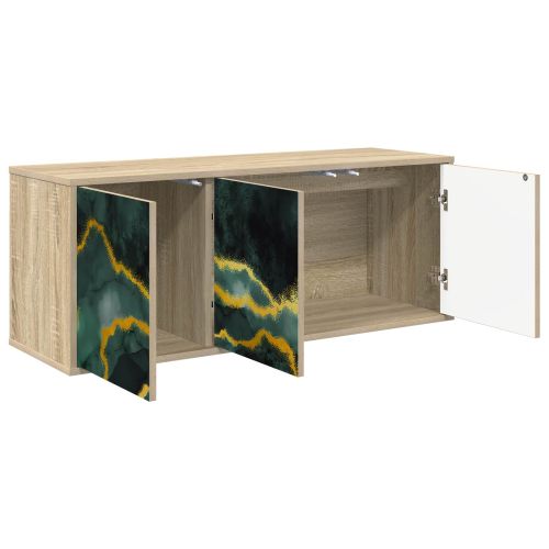 Стенен телевизионен шкаф WIJHE 102 x 33 x 40 см Дъб сонома