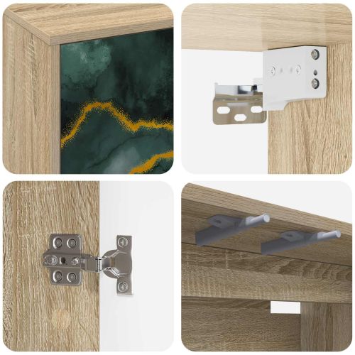 Стенен телевизионен шкаф WIJHE 102 x 33 x 40 см Дъб сонома