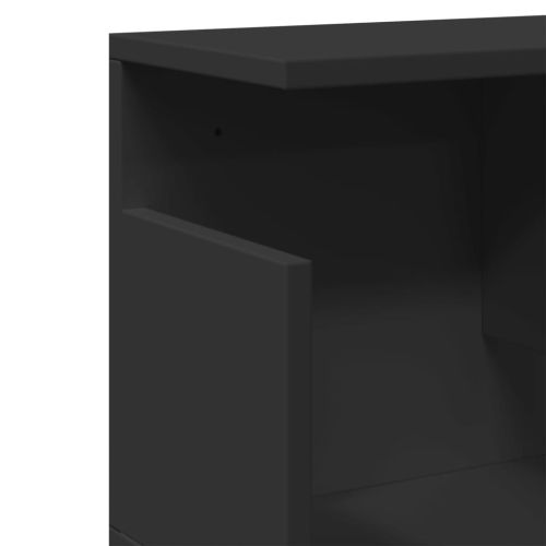 Стенен шкаф, 100x20x30 см, черен, инженерно дърво