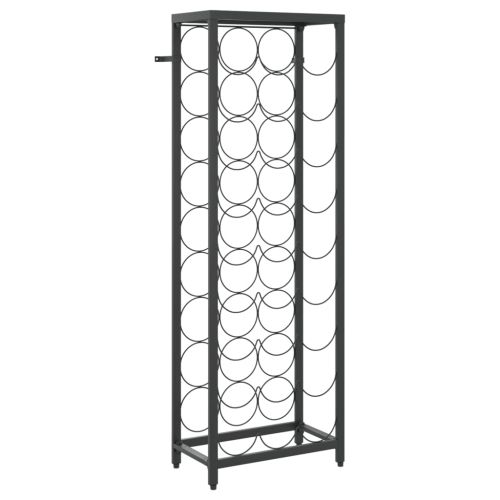 Поставка за вино за 27 бутилки черна 34x18x100 см ковано желязо