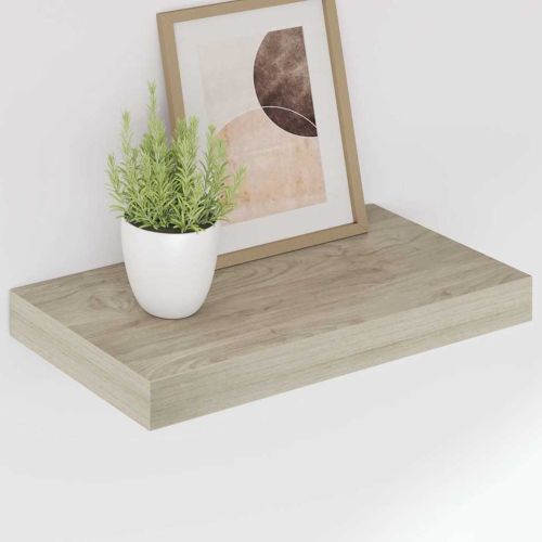 Окачени стенни рафтове, 4 бр, дъб, 40x23,5x3,8 см, МДФ