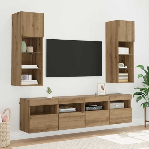 TV стенен шкаф 40 x 30 x 40 см Дъб Инженерна дървесина