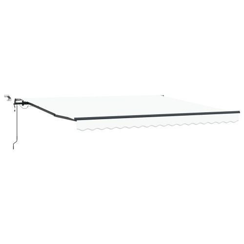 Прибираща се тента Бяло 400 × 350 cm Полиестер