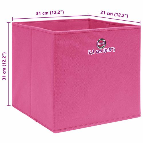 Кутии за съхранение 4 бр розови 32x32x32 см плат