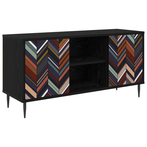 ТВ шкаф OMMEN 102 x 33 x 51 см Черен дъб Инженерна дървесина