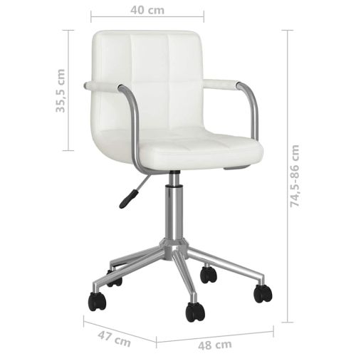 Въртящ се офис стол, бял, изкуствена кожа