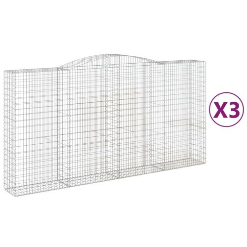 Габионни кошници арка 3 бр 400x50x200/220 см поцинковано желязо