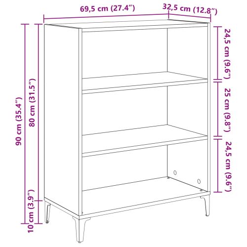 Служебен шкаф Черния дъб 69,5 x 32,5 x 90 см