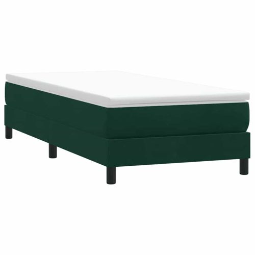 Box Spring Легло без матрак Тъмнозелено 90x210 cm Кадифе