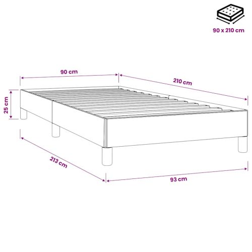 Box Spring Легло без матрак Тъмнозелено 90x210 cm Кадифе