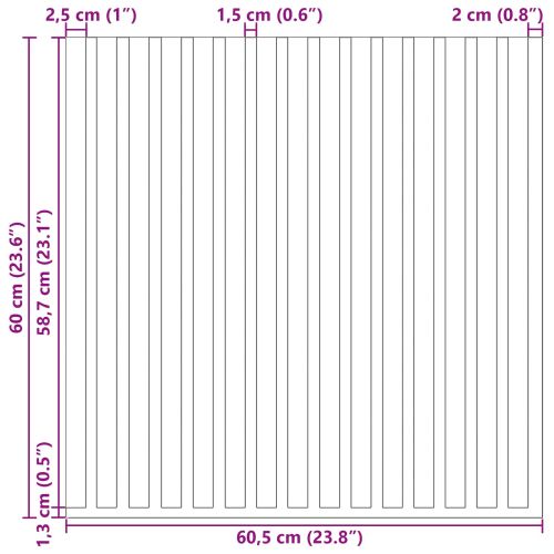 Стенни панели 8 бр. 60,5 x 60 см Сиво