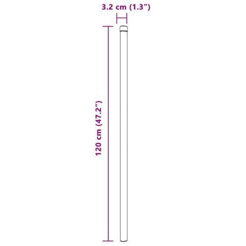 Стълб за ограда. 2 бр. Сребристо 120 cm