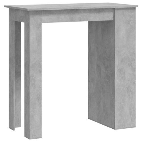 Бар маса с рафт за съхранение, бетонно сива, 102x50x103,5 см