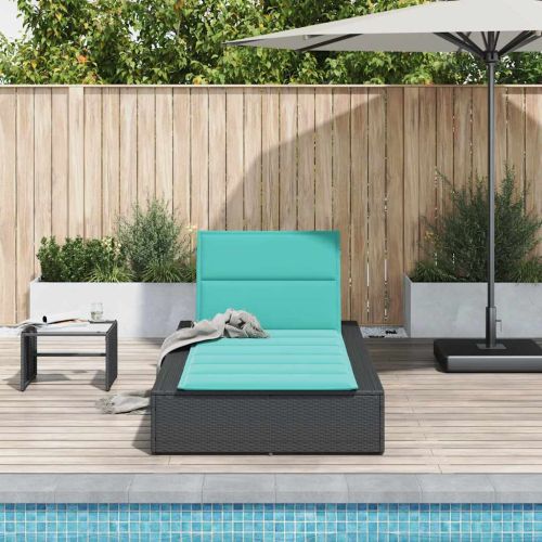 Шезлонг с плаваща възглавница Black Poly Rattan