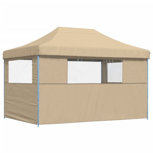 Сгъваема парти шатра pop-up с 3 странични стени бежова