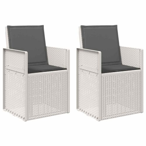 Градински Dining Столове 2 бр. Бяло и антрацит ПП