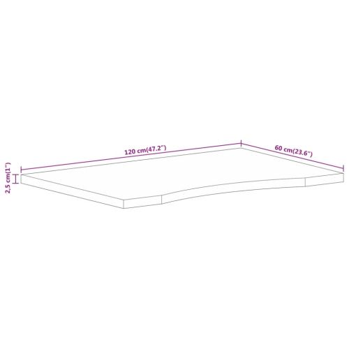 Плот за бюро с извивка 120x60x2,5 см грубо мангово дърво масив