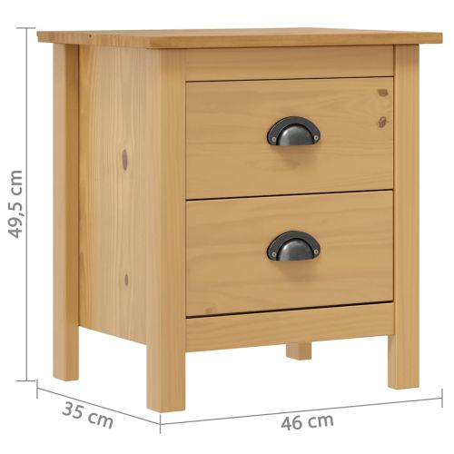 Нощно шкафче Hill 46x35x49,5 см борово дърво масив