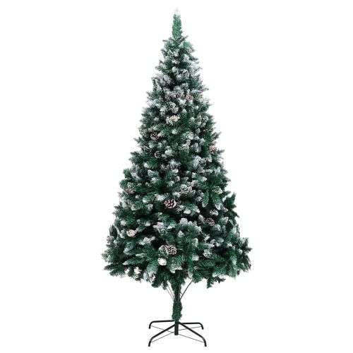 С изкуствено коледно дърво с 300 LED светодиода Зелен 210 cm