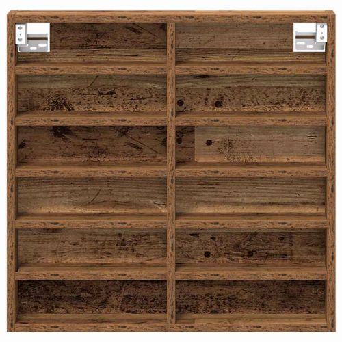 Витрина Монтиране на стена Старо дърво 60 x 8,5 x 58 см