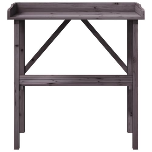 Маса за разсаждане с рафт сива 78x38x82,5 см масивна ела