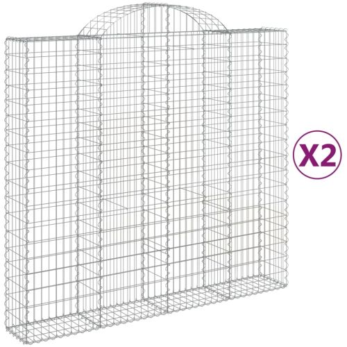 Габионни кошници арка 2 бр 200x50x180/200 см поцинковано желязо