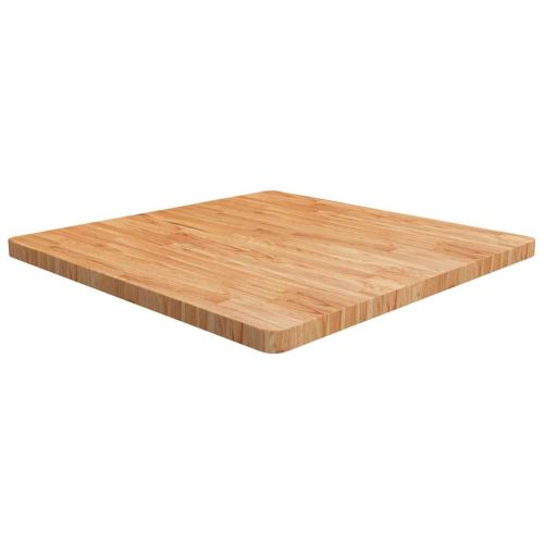 Квадратен плот за маса, светлокафяв, 90x90x4 см, дъб масив