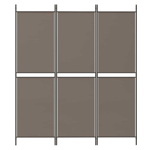 Параван за стая, 3 панела, антрацит, 150x220 cм, плат