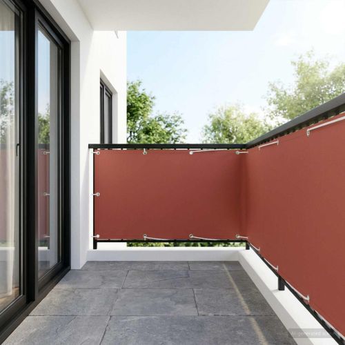 Прозорец за балкон 150 x 300 cm Тъкан с PU покритие Теракота