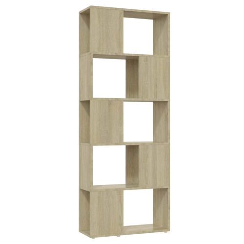 Библиотека, дъб сонома, 60x24x155 см, инженерно дърво