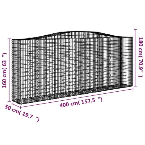 Габионни кошници арка 7 бр 400x50x160/180 см поцинковано желязо