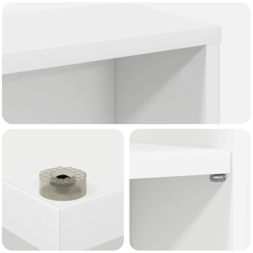 Кабинет за CD Бяло 33 x 23,5 x 175 см Инженерна дървесина