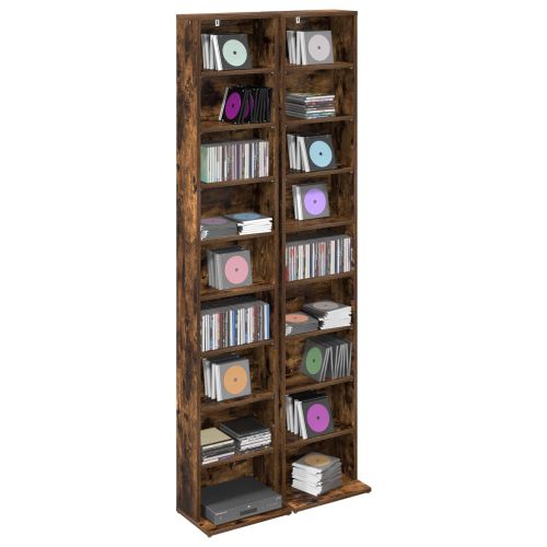 Кабинет за CD 2 бр. Опушен дъб 33 x 23,5 x 175 см